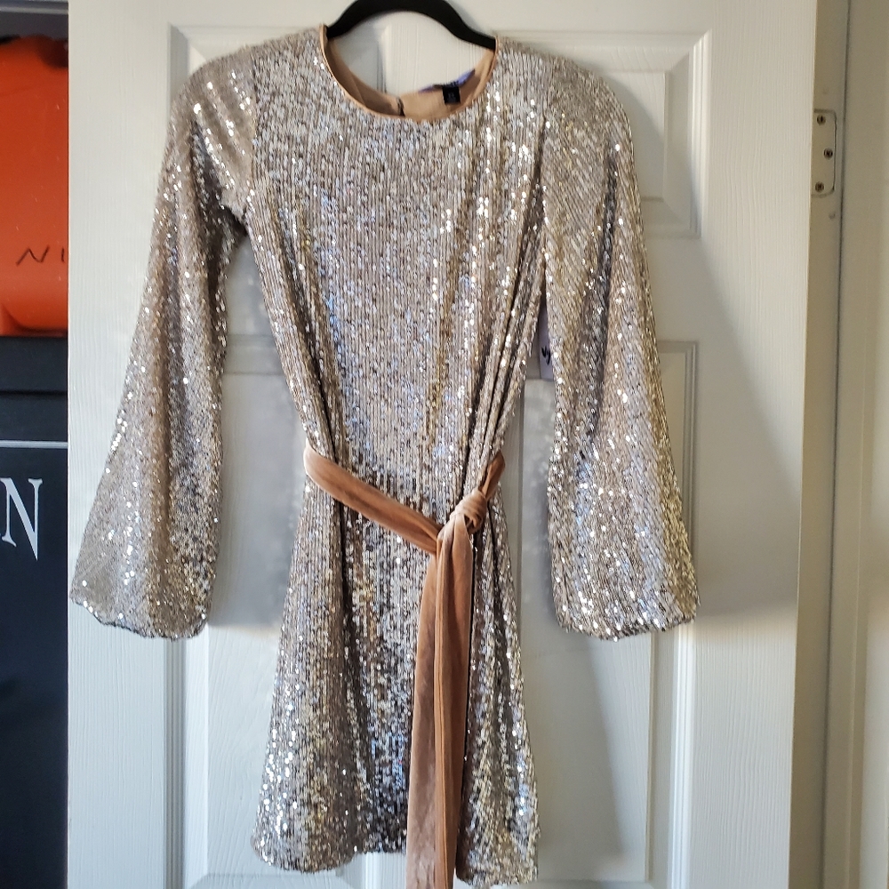 Gold sequence dress